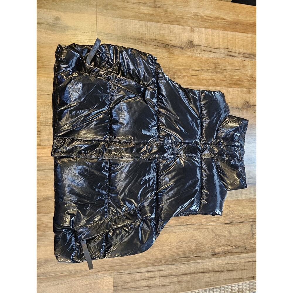 Victoria Secret Pink High Shine Marshmallow Puffer Vest Women's Size XL Black - Picture 9 of 10